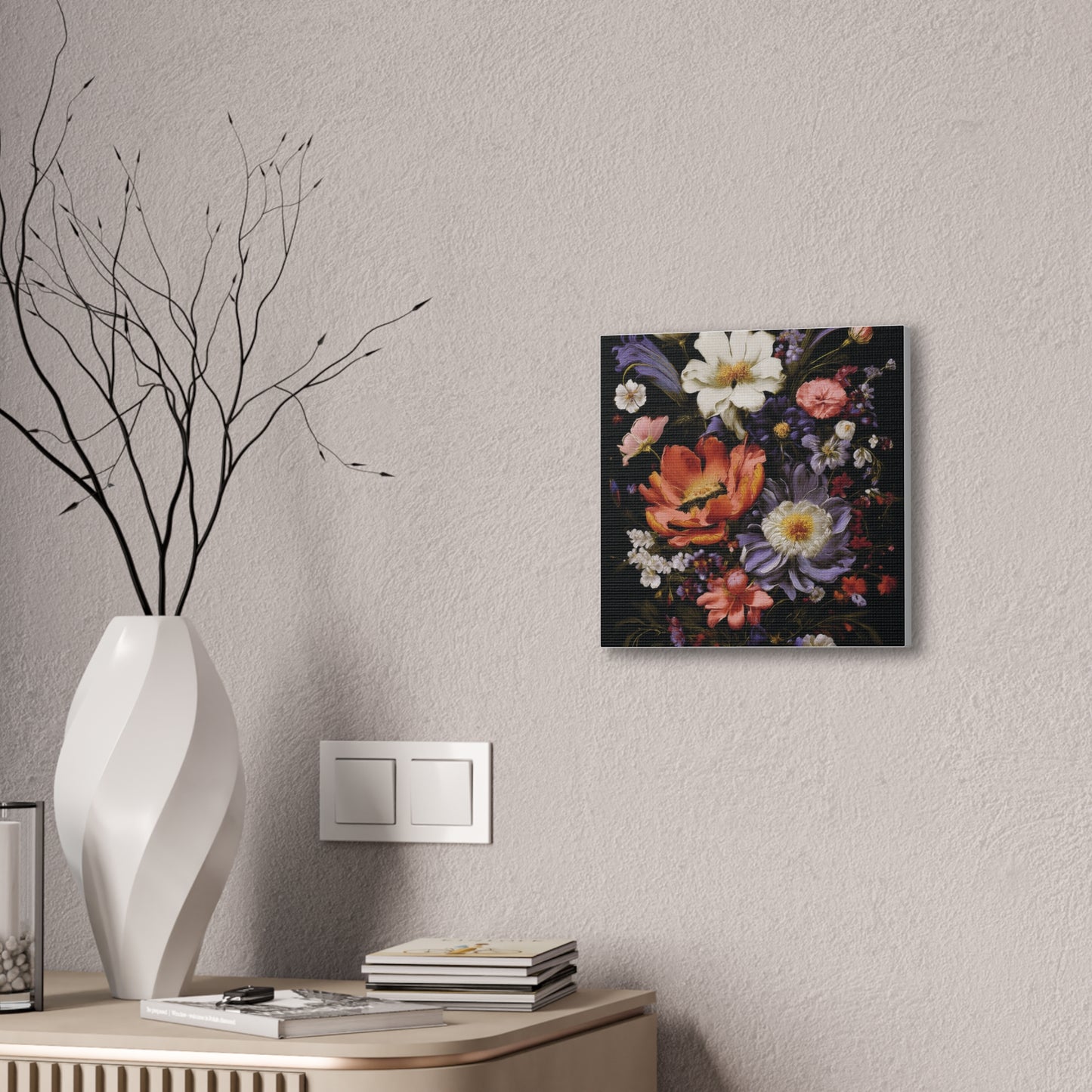 Floral Canvas Art Print, Vibrant Flower Wall Decor, Botanical Artwork, Home Decoration, Gift for Art Lovers