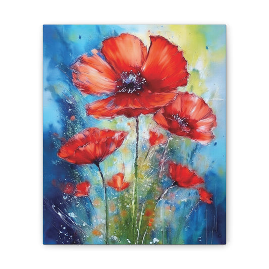 Vibrant Floral Canvas Art Print, Home Decor, Wall Hanging, Living Room Decor, Gift for Her