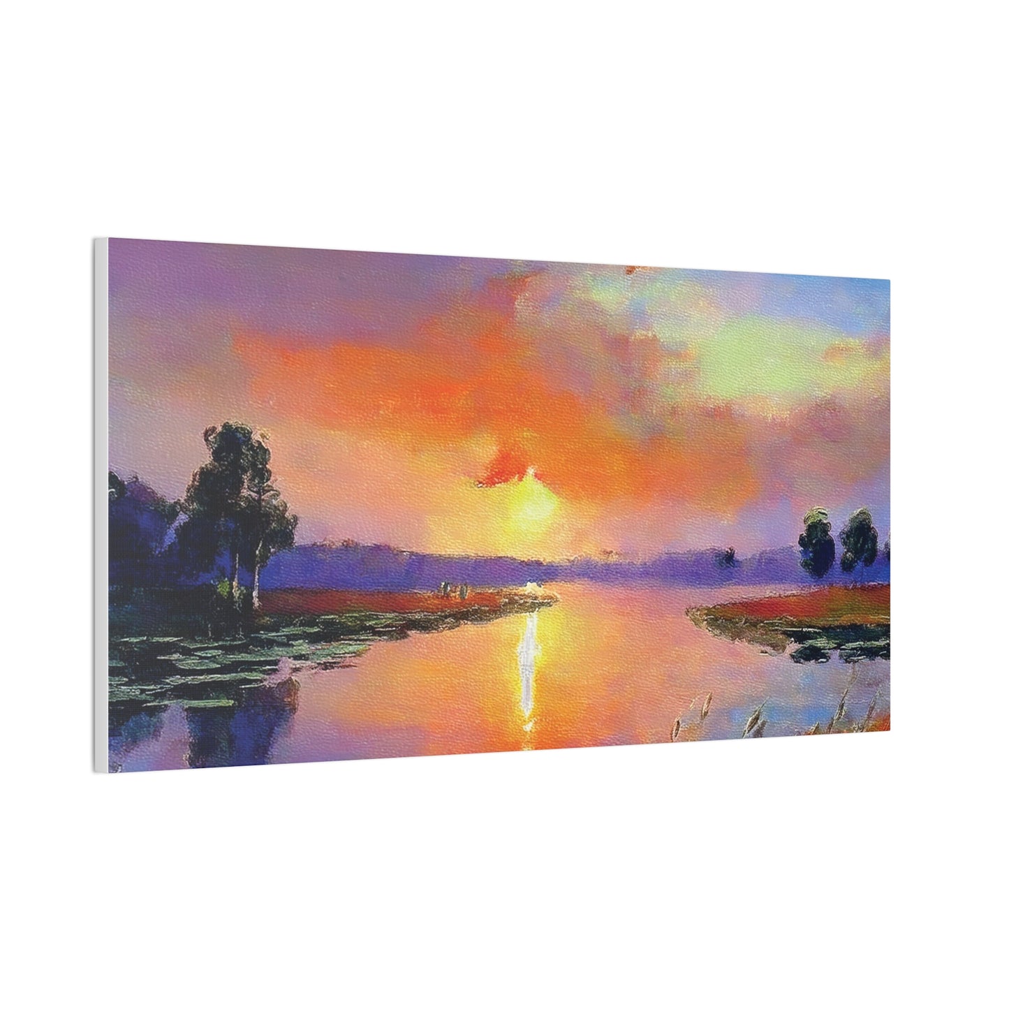 Serene Sunset Canvas Art, Landscape Wall Decor, Nature Lover Gift, Home Wall Art, Tranquil Landscape Painting