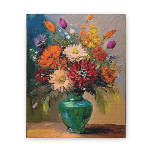 Floral Canvas Art Print, Vibrant Flower Wall Decor, Home Decoration, Gift for Nature Lovers, Colorful Artwork for Celebrations