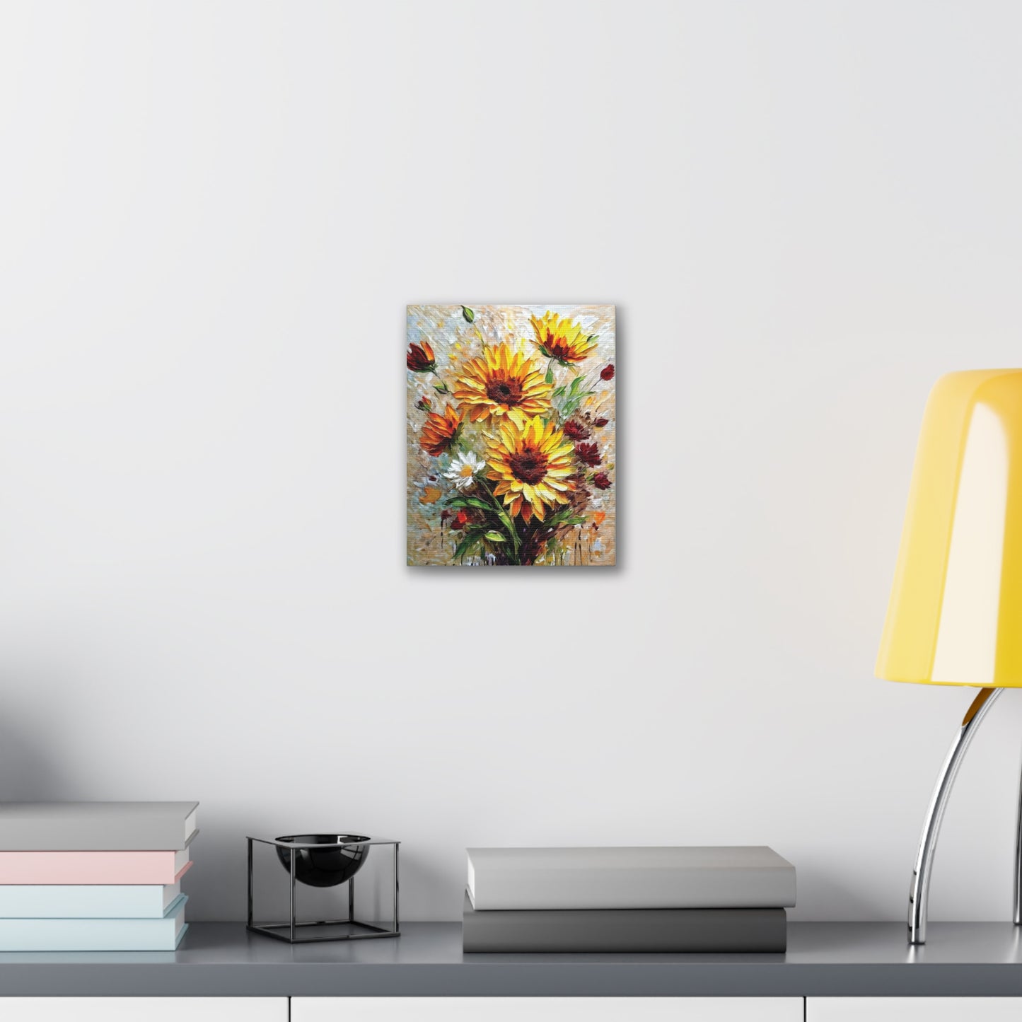 Vibrant Floral Canvas Print, Sunflower Wall Art, Home Decor, Bright Gift, Spring Decor, Nature Inspired Art