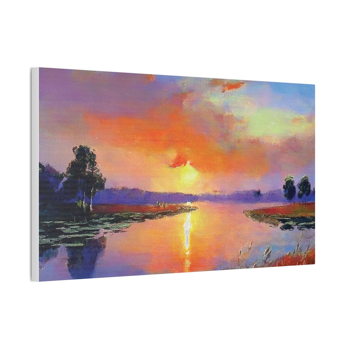 Serene Sunset Canvas Art, Landscape Wall Decor, Nature Lover Gift, Home Wall Art, Tranquil Landscape Painting