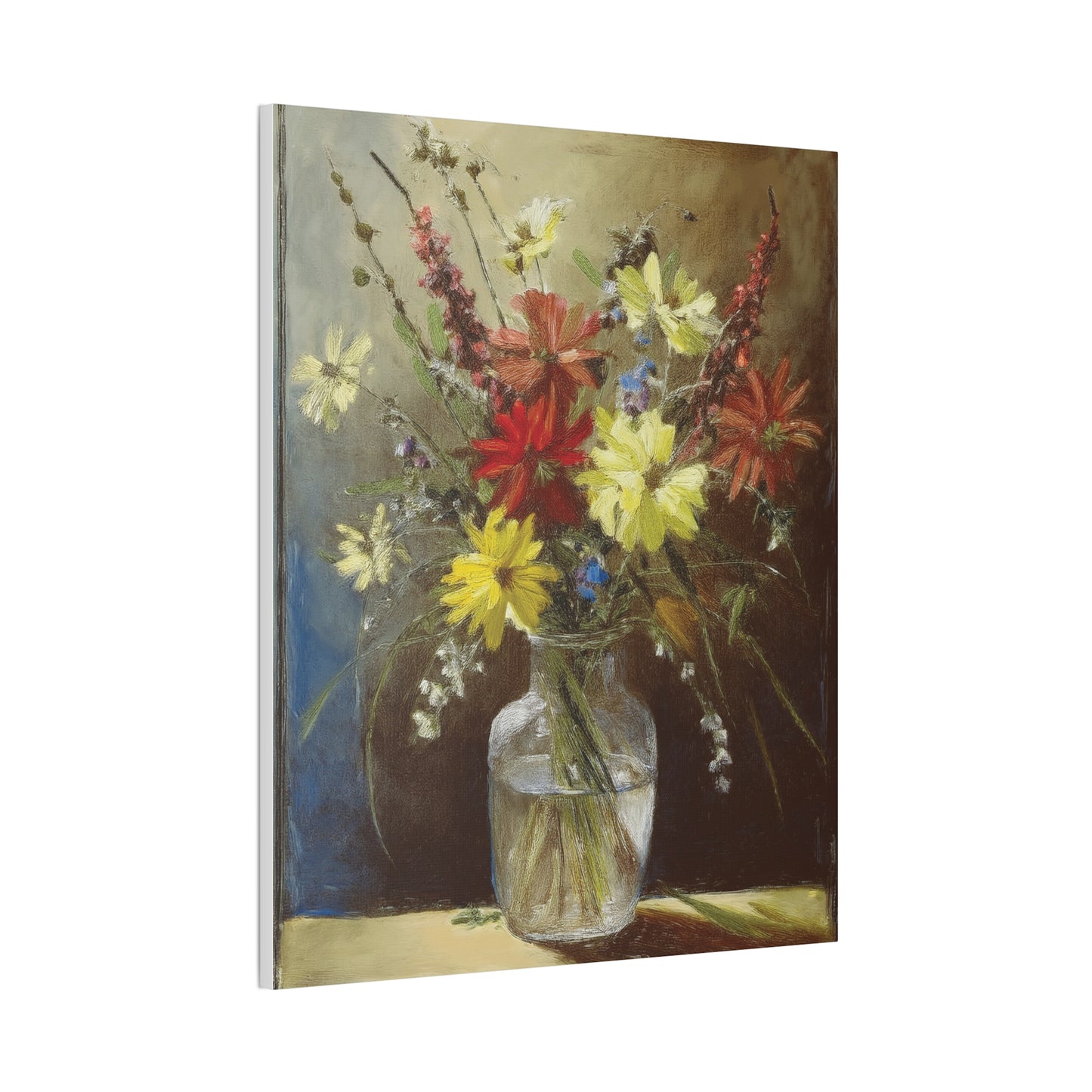 Floral Canvas Art Print, Vibrant Flower Wall Decor, Home Decor, Gift for Garden Lovers, Office Wall Art, Spring Decoration
