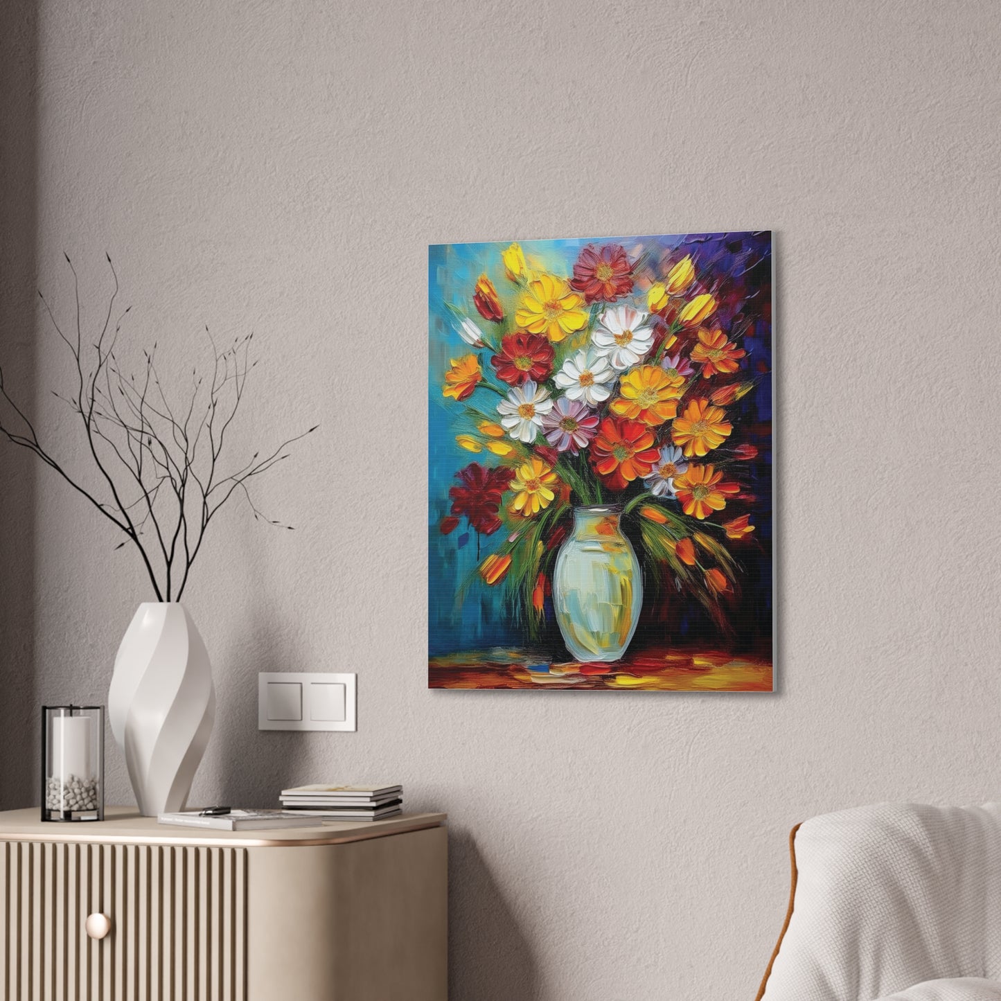 Vibrant Floral Canvas Art | Colorful Flower Wall Decor, Home Gift, Art Print, Spring Decor, Gift for Her, Botanical Artwork