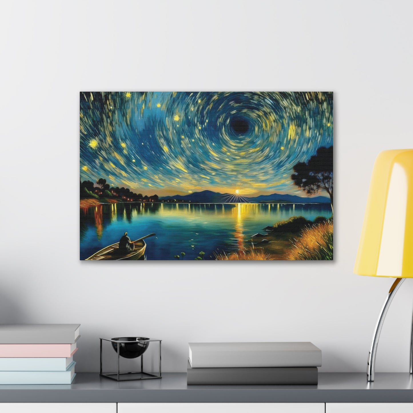 Starry Night Canvas Art - Stunning Wall Decor, Perfect Gift for Home, Office, Art Lovers, Night Sky, Space Enthusiasts