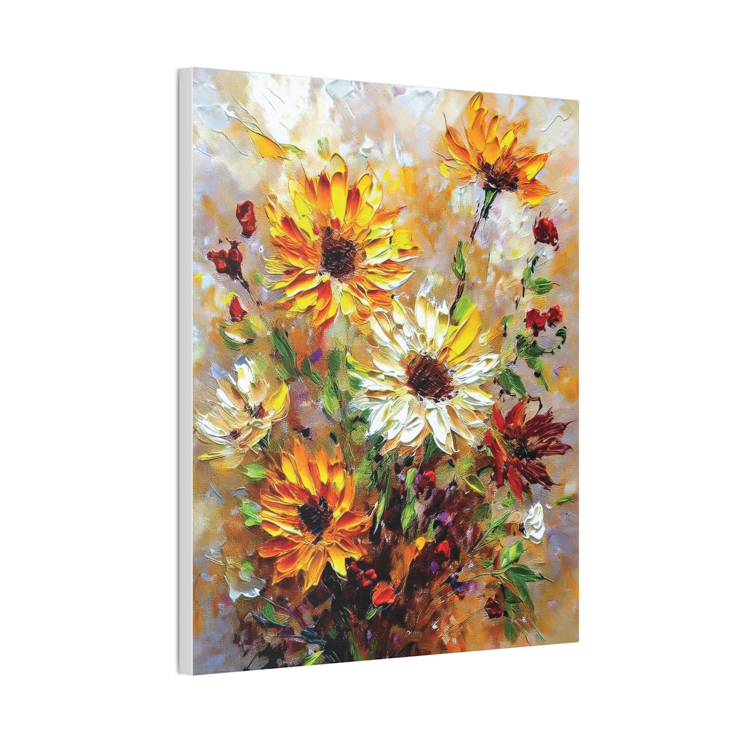 Floral Canvas Art Print, Vibrant Flower Wall Decor, Home Decoration, Gift for Garden Lovers, Brighten Your Space