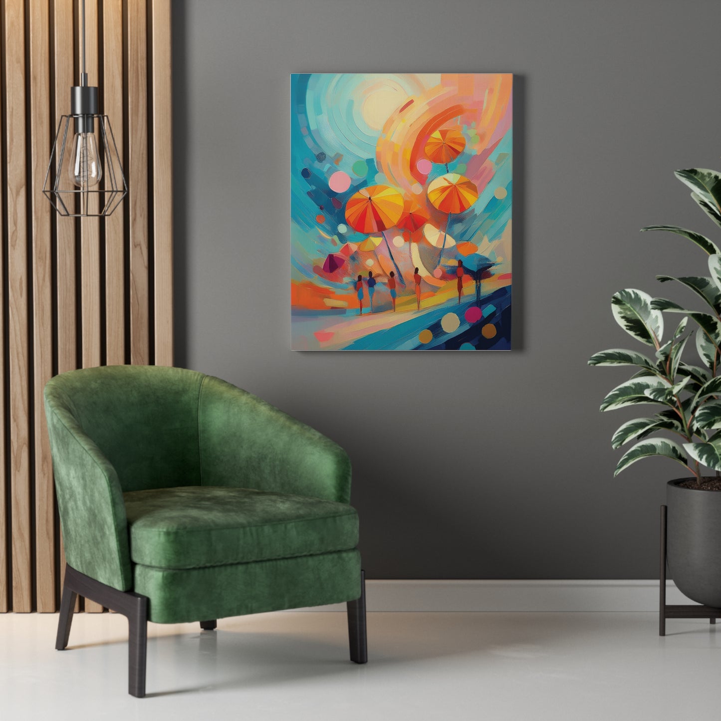 Vibrant Abstract Beach Canvas Art - Colorful Summer Decor, Modern Wall Art, Beach House Decor, Gift for Art Lovers, Coastal Wall Decor