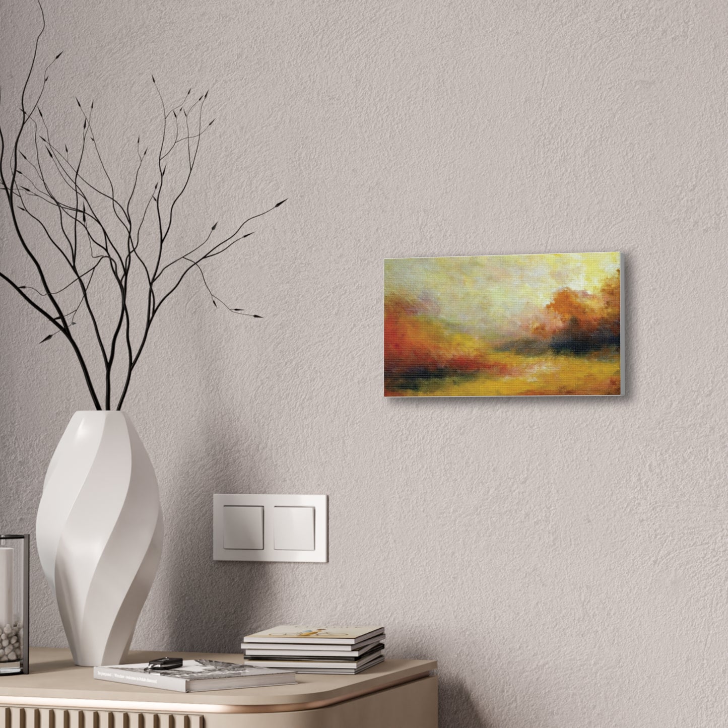 Vibrant Canvas Art Print, Stretched Wall Decor for Living Room, Abstract Landscape Artwork, Home Decoration, Gift for Art Lovers