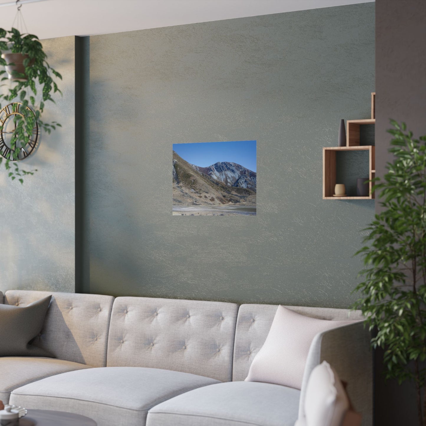 Satin Poster - Rugged Mountains and Blue Sky Print