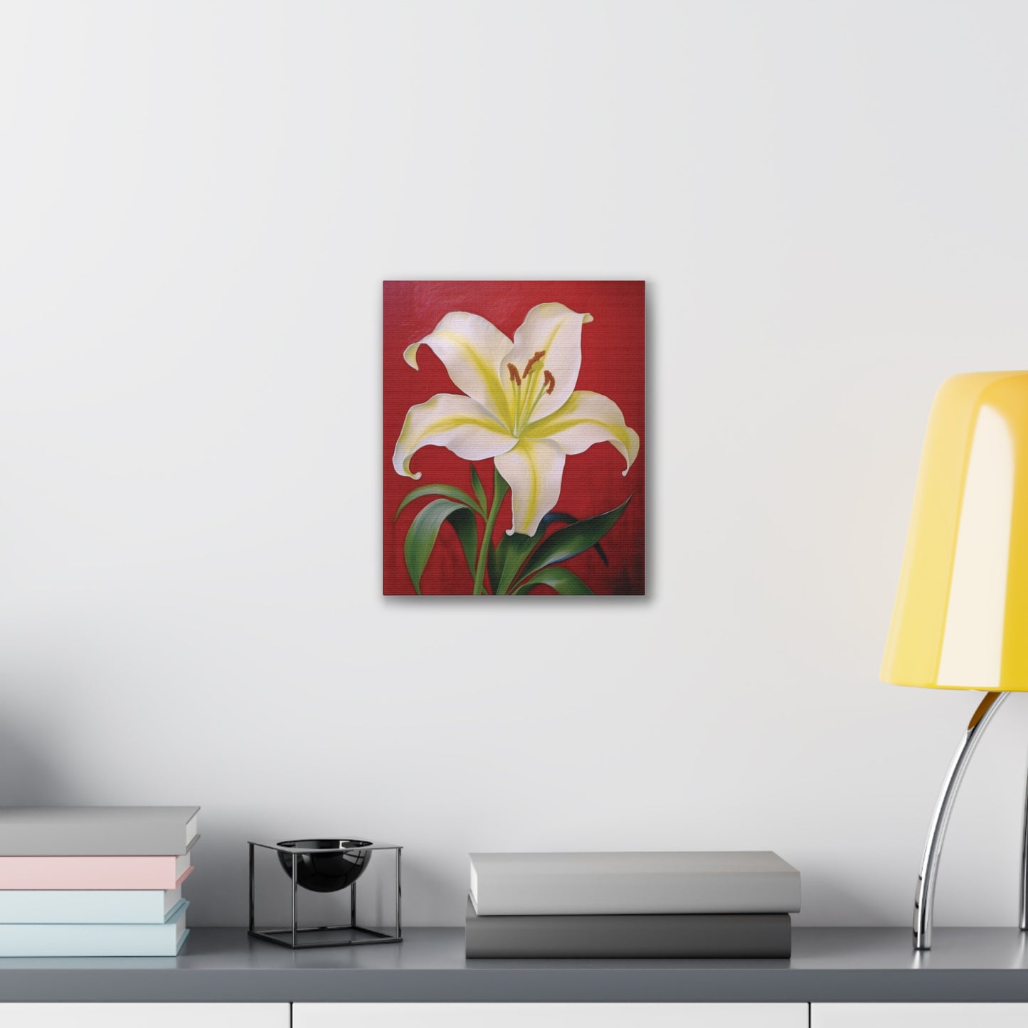 Elegant Floral Canvas Wall Art with Lily Design, Home Decor, Gift for Garden Lovers, Canvas Print, Spring Decor, Nature Wall Art