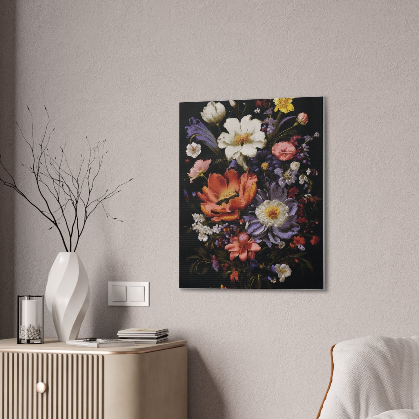 Floral Canvas Art Print, Vibrant Flower Wall Decor, Botanical Artwork, Home Decoration, Gift for Art Lovers