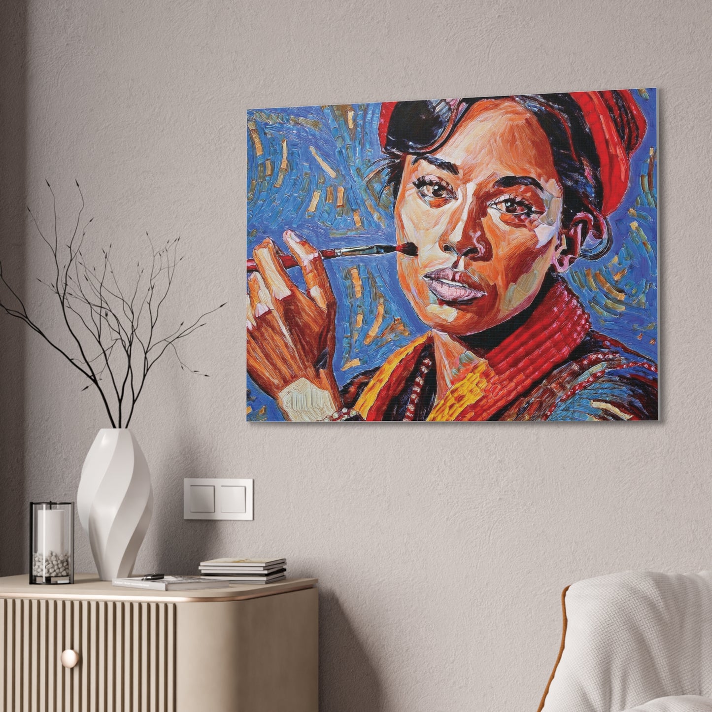 Artistic Canvas Print, Colorful Portrait, Home Decor, Gift for Art Lovers, Wall Art, Unique Artwork