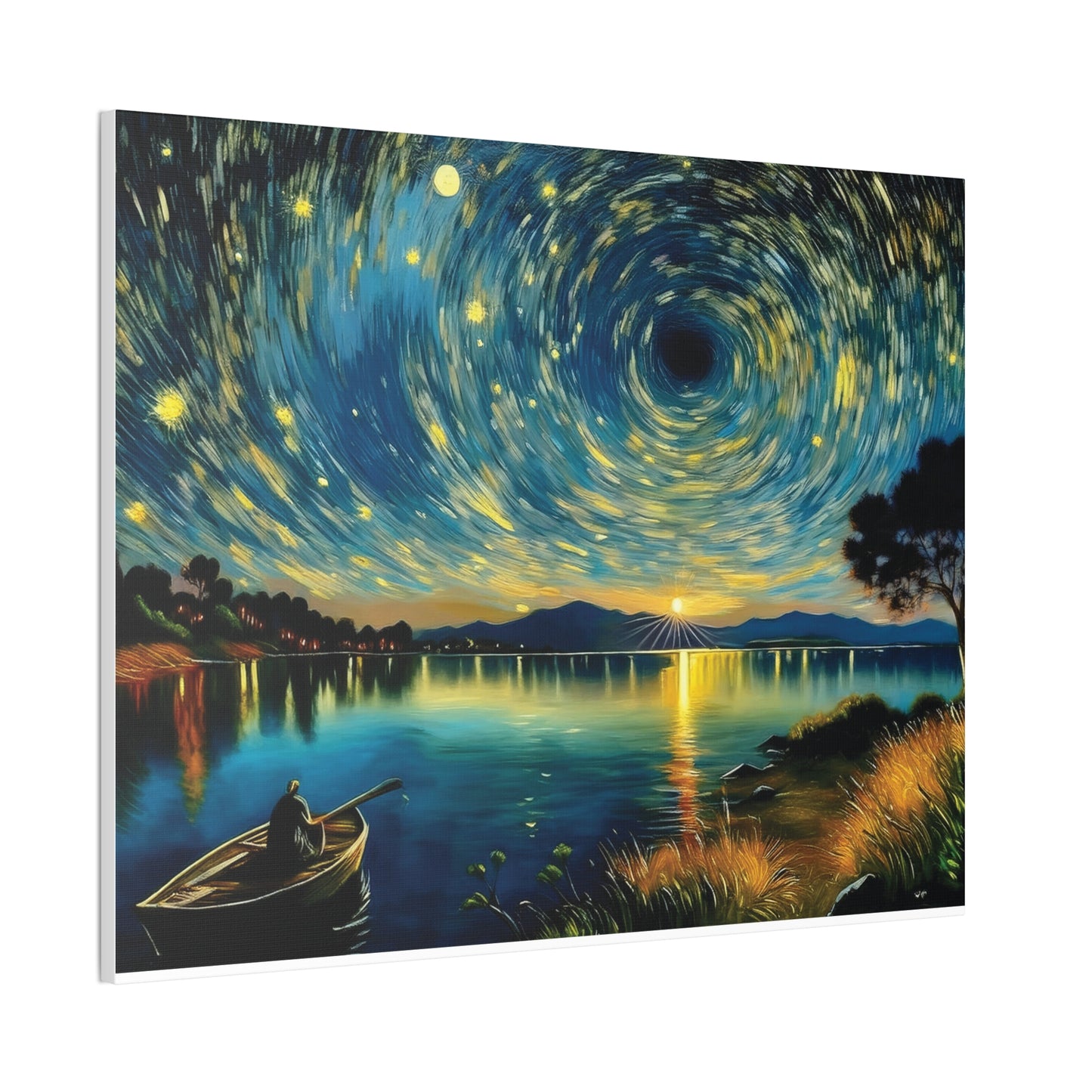 Starry Night Canvas Art - Stunning Wall Decor, Perfect Gift for Home, Office, Art Lovers, Night Sky, Space Enthusiasts