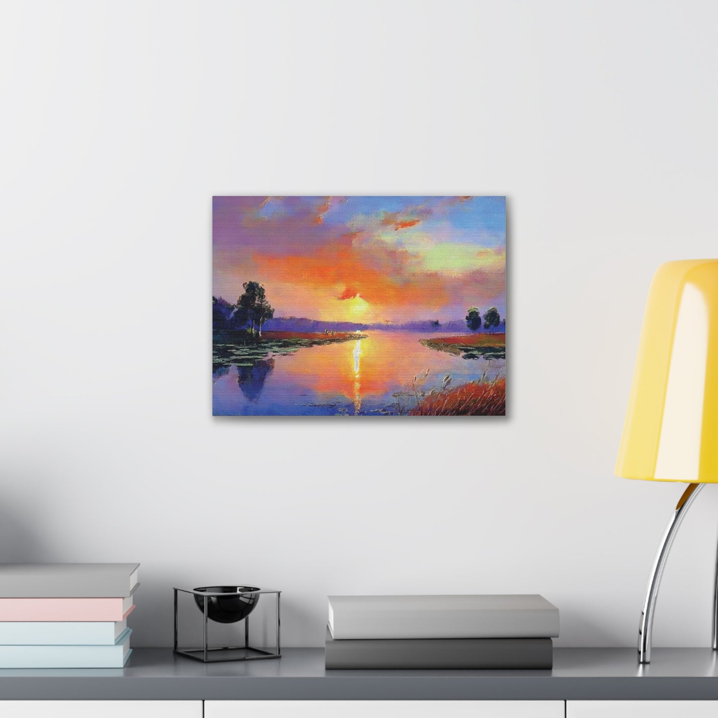 Serene Sunset Canvas Art, Landscape Wall Decor, Nature Lover Gift, Home Wall Art, Tranquil Landscape Painting