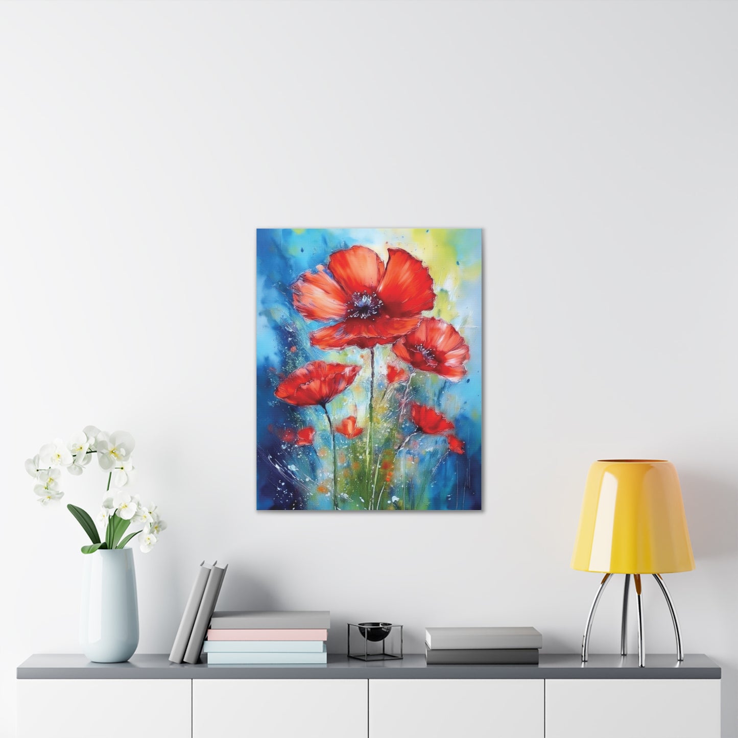 Vibrant Floral Canvas Art Print, Home Decor, Wall Hanging, Living Room Decor, Gift for Her