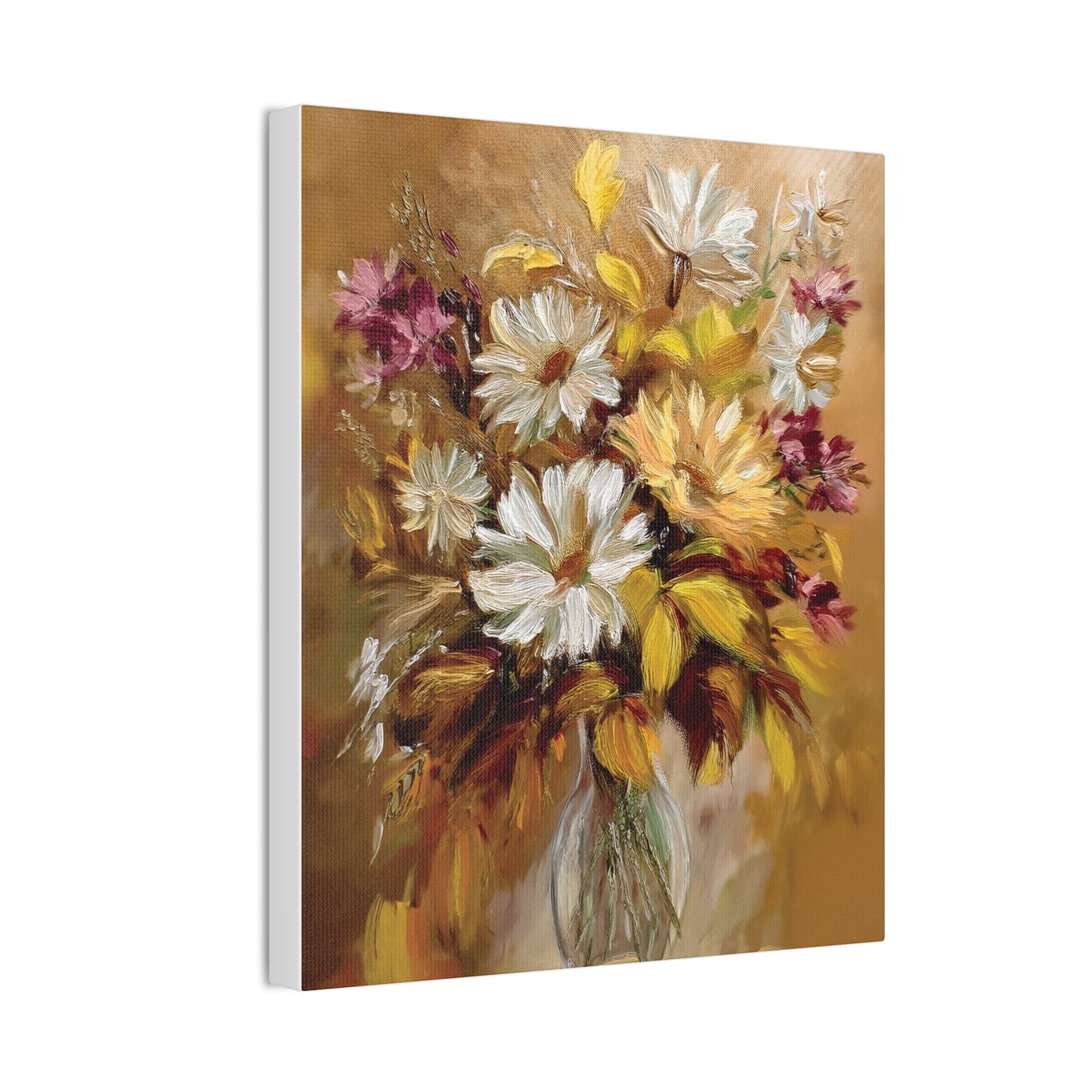 Floral Canvas Art Print, Vivid Flower Painting, Home Decor, Wall Art, Gift for Nature Lovers, Rustic Decor, Mother's Day, Birthday