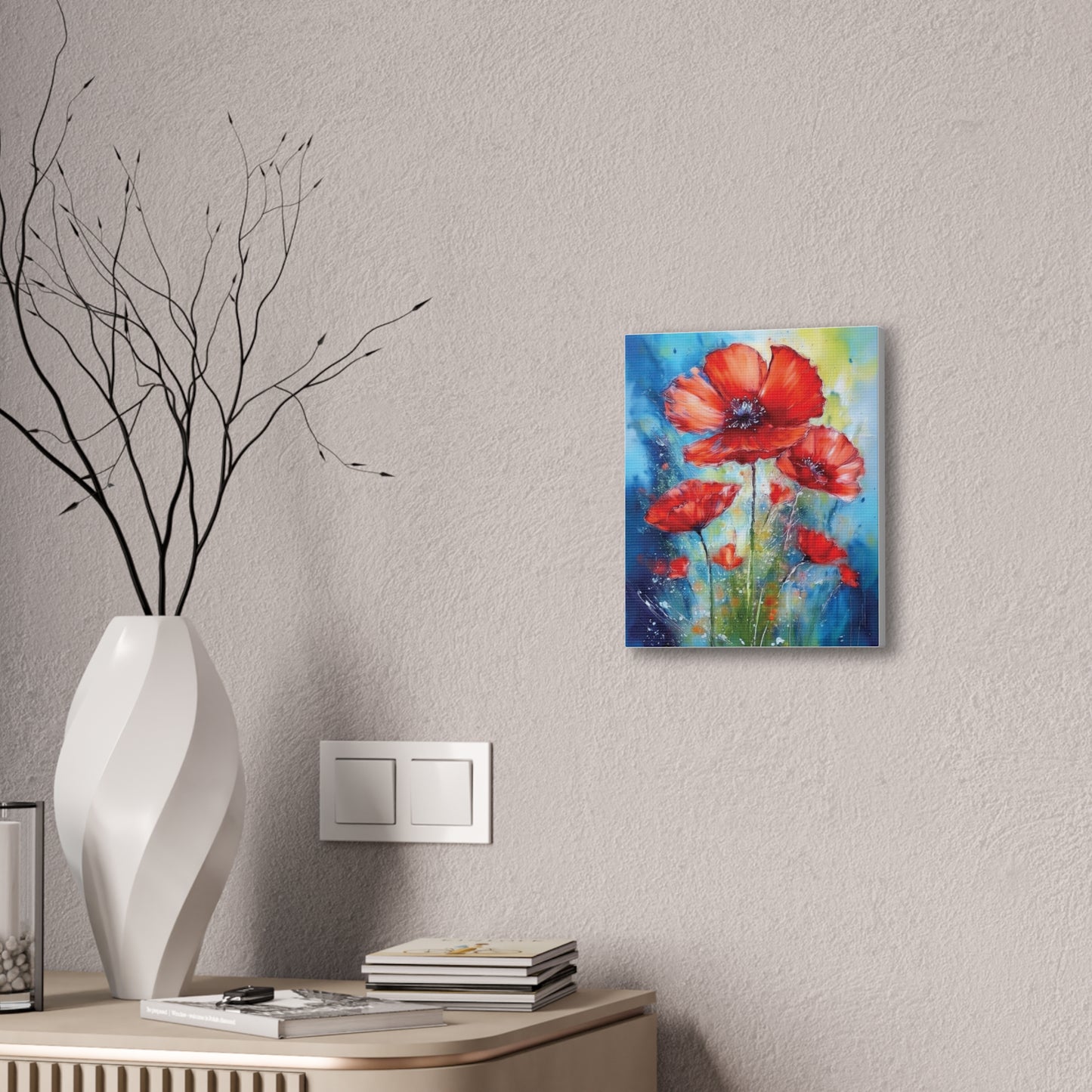 Vibrant Floral Canvas Art Print, Home Decor, Wall Hanging, Living Room Decor, Gift for Her