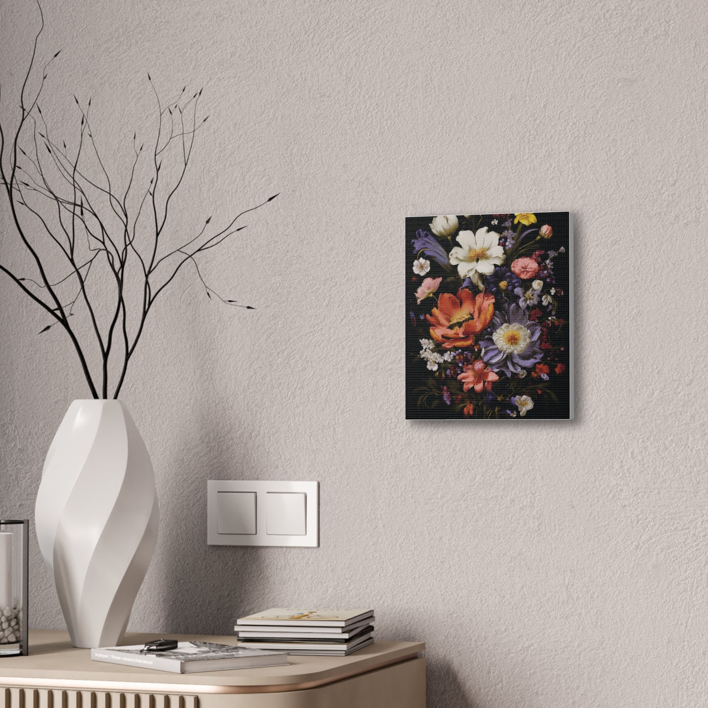 Floral Canvas Art Print, Vibrant Flower Wall Decor, Botanical Artwork, Home Decoration, Gift for Art Lovers