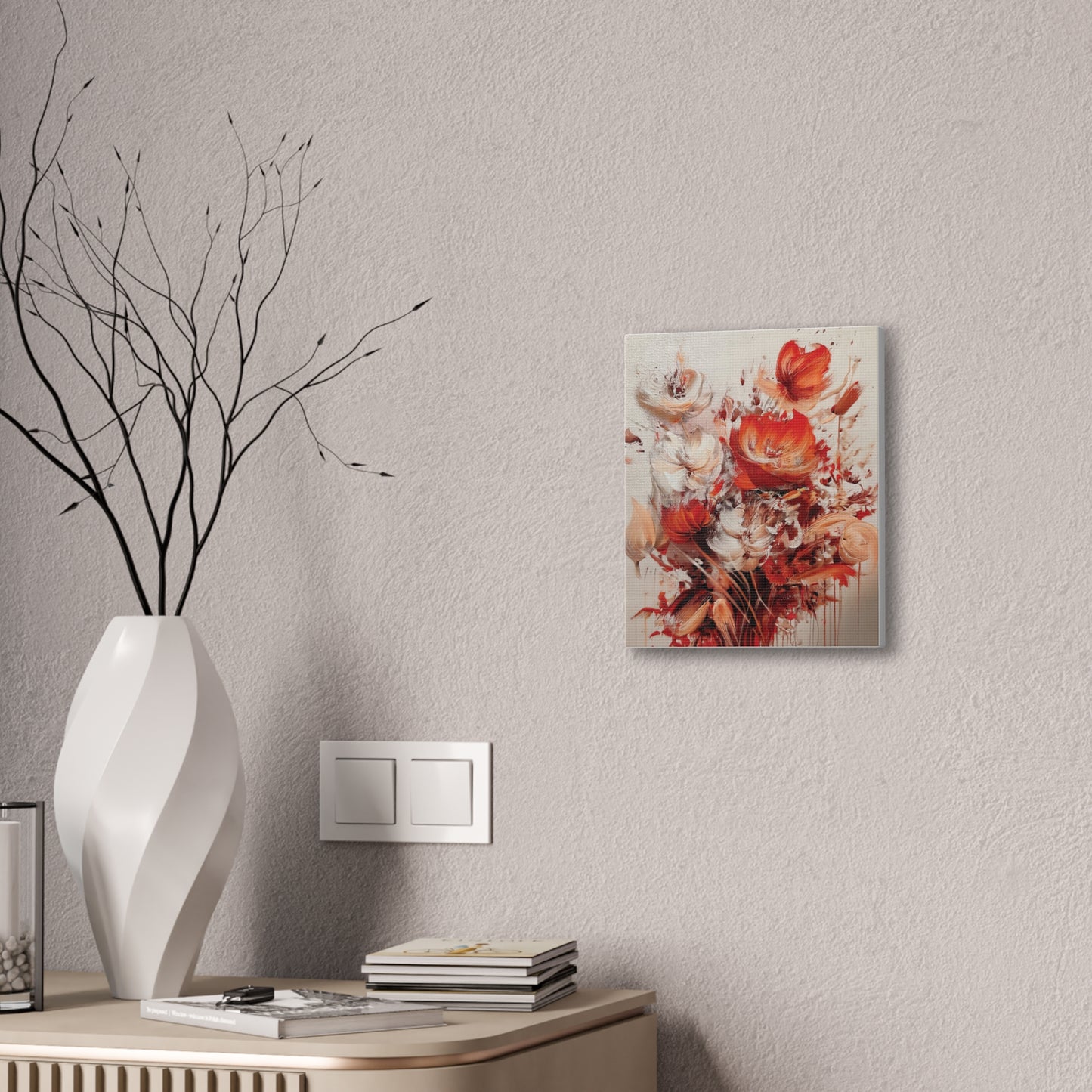 Floral Canvas Wall Art, Vibrant Flower Artwork, Home Decor, Living Room Decor, Gift for Her, Boho Chic Wall Hanging