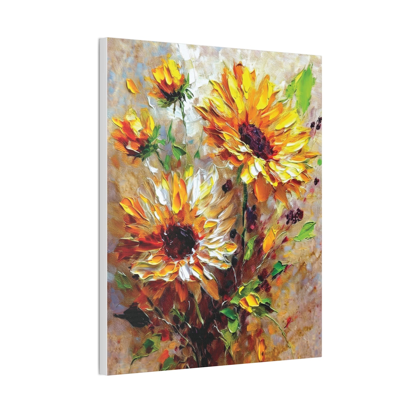 Vibrant Floral Canvas Art Print, Sunflower Wall Decor, Home Office Decoration, Gift for Nature Lovers, Brighten Your Space