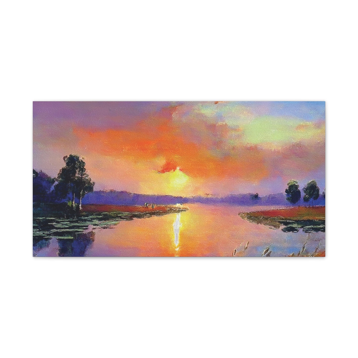 Serene Sunset Canvas Art, Landscape Wall Decor, Nature Lover Gift, Home Wall Art, Tranquil Landscape Painting