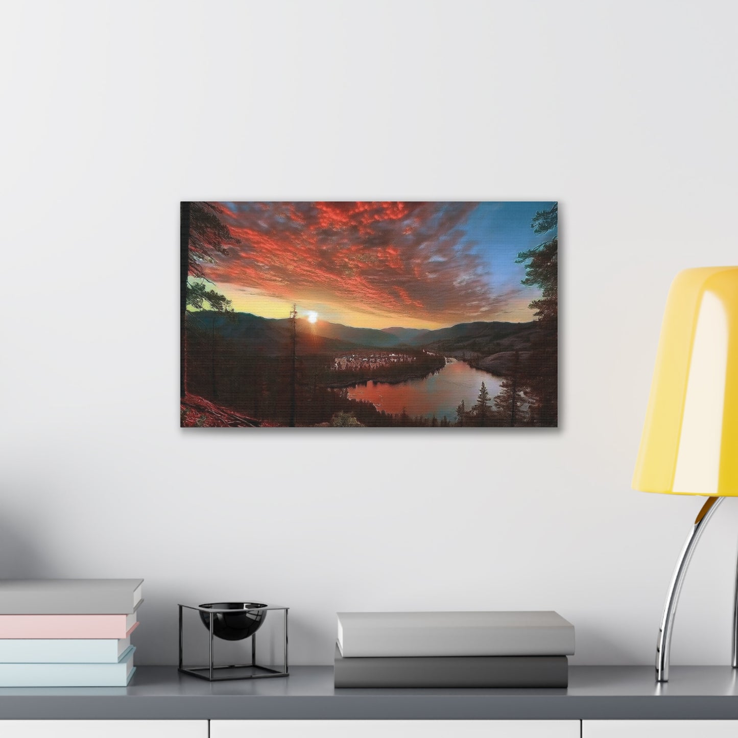 Scenic Canvas Wall Art, Colorful Landscape Print, Nature Decor, Home Wall Hanging, Sunset Photography