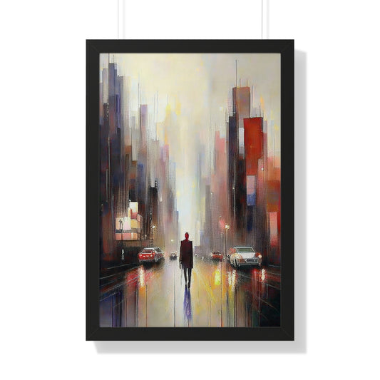 Vertical Poster - Solitude in the Shadows Urban Cityscape Print