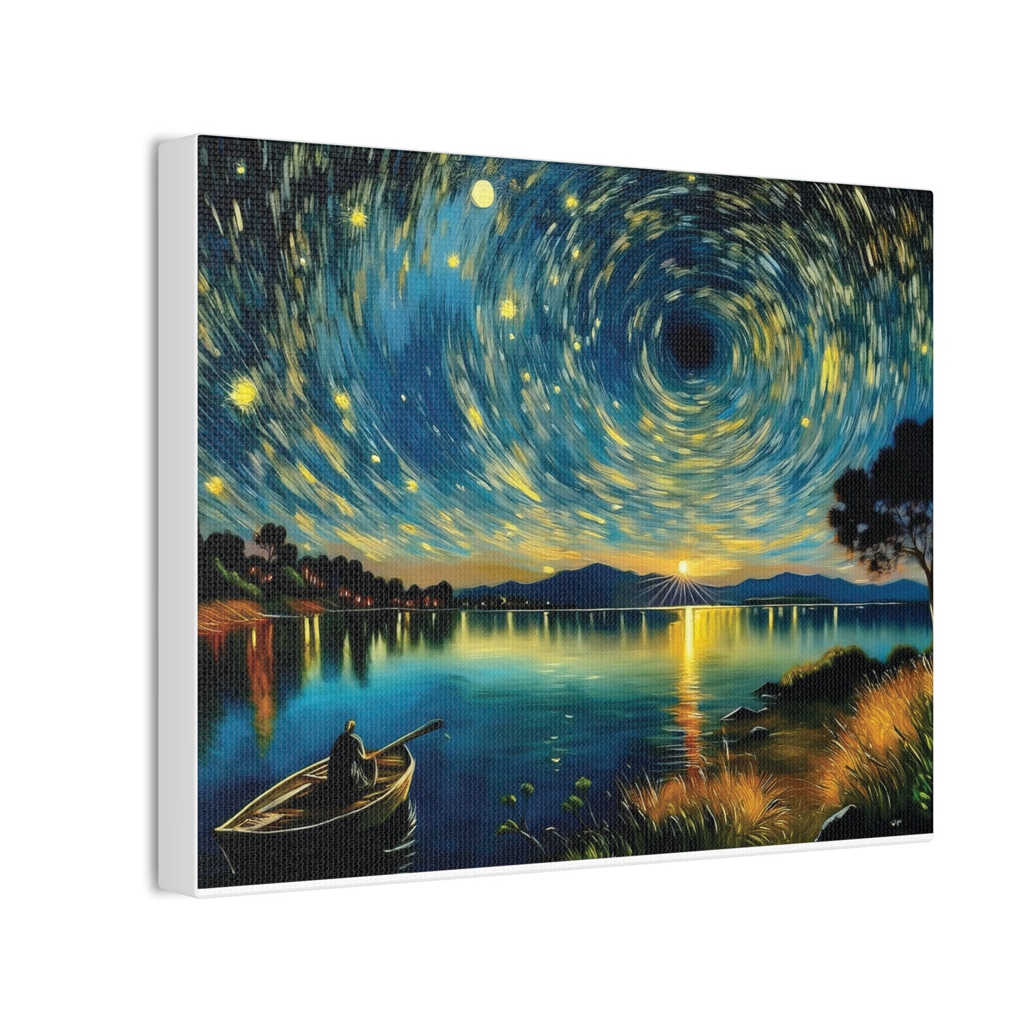 Starry Night Canvas Art - Stunning Wall Decor, Perfect Gift for Home, Office, Art Lovers, Night Sky, Space Enthusiasts