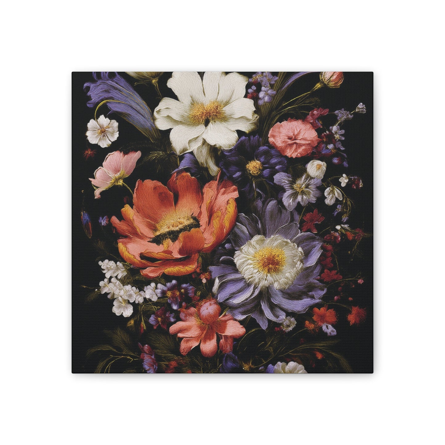 Floral Canvas Art Print, Vibrant Flower Wall Decor, Botanical Artwork, Home Decoration, Gift for Art Lovers