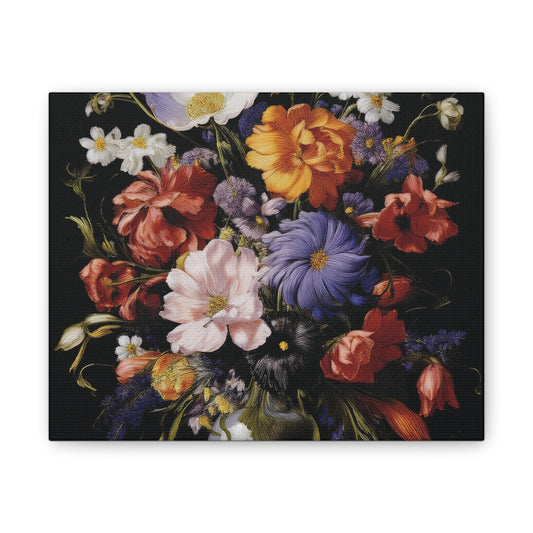 Floral Canvas Art Print, Wall Decor for Home, Vibrant Flower Artwork, Gift for Garden Lovers, Colorful Floral Wall Art, Spring Decoration