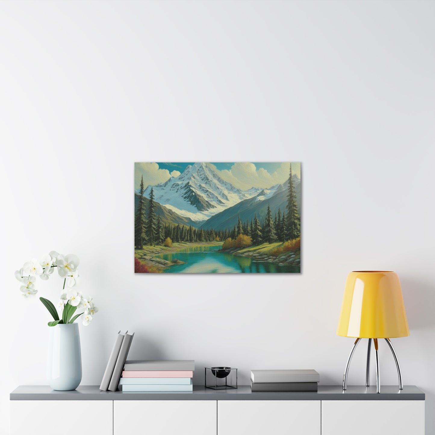 Majestic Mountain Canvas Art Print, Nature Wall Decor, Scenic Landscape Painting, Home Office Wall Art, Gift for Nature Lovers