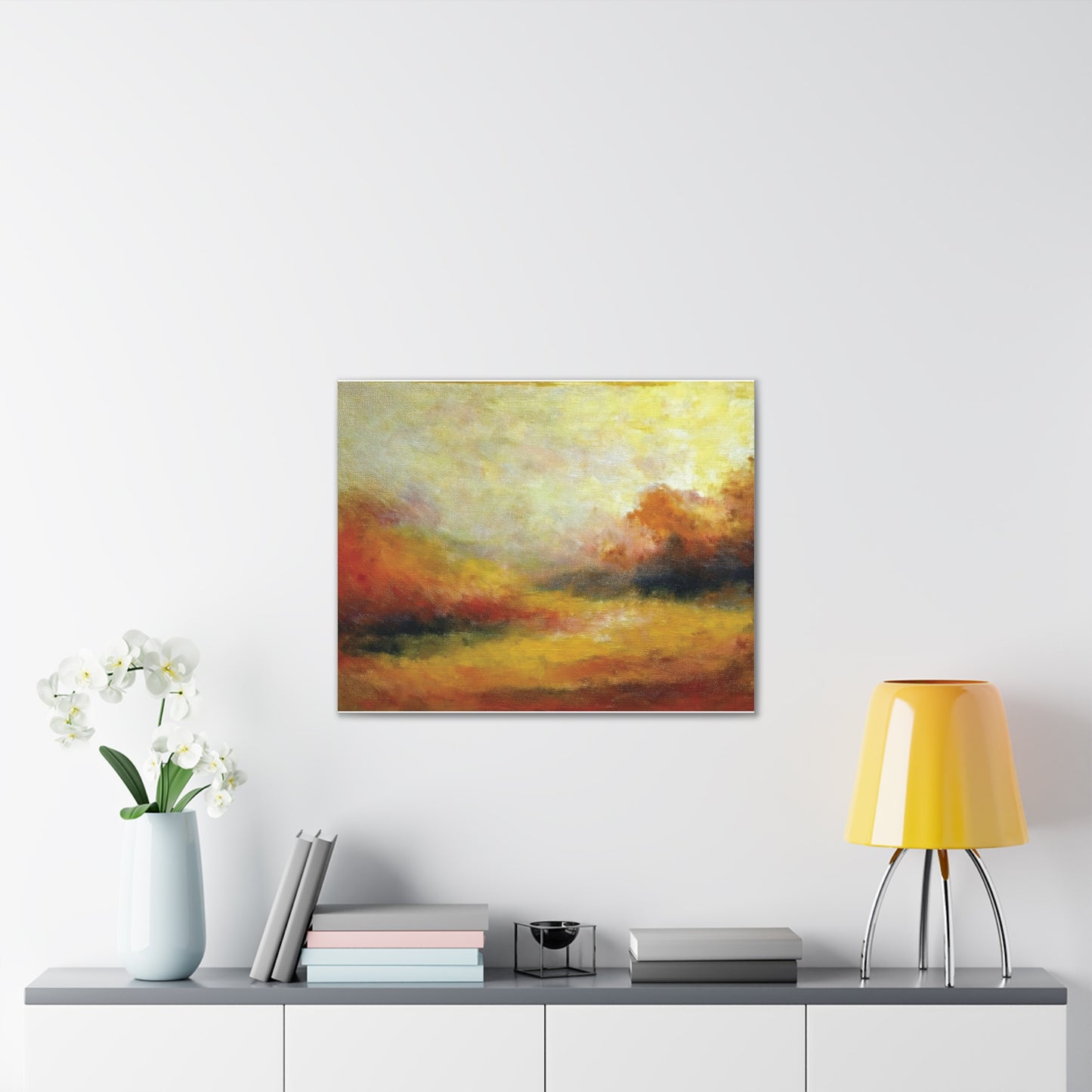 Vibrant Canvas Art Print, Stretched Wall Decor for Living Room, Abstract Landscape Artwork, Home Decoration, Gift for Art Lovers