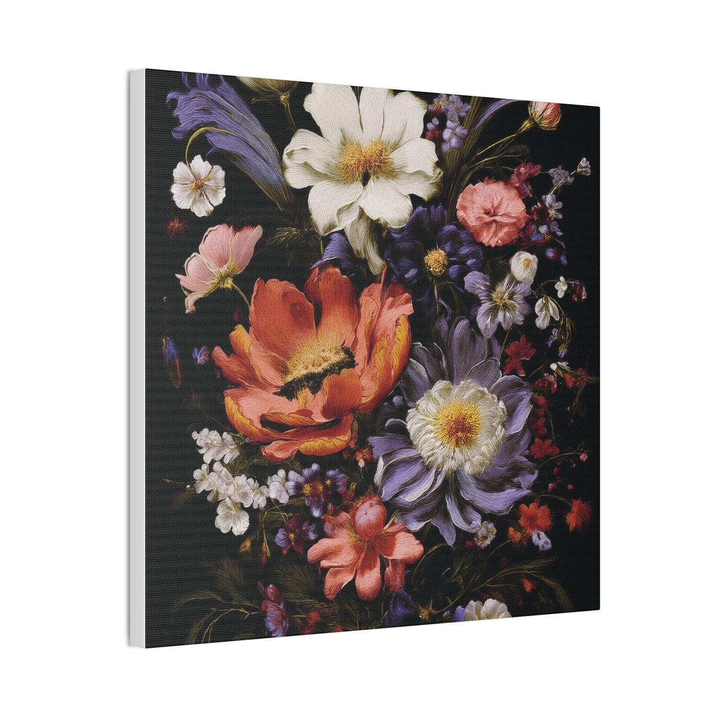 Floral Canvas Art Print, Vibrant Flower Wall Decor, Botanical Artwork, Home Decoration, Gift for Art Lovers
