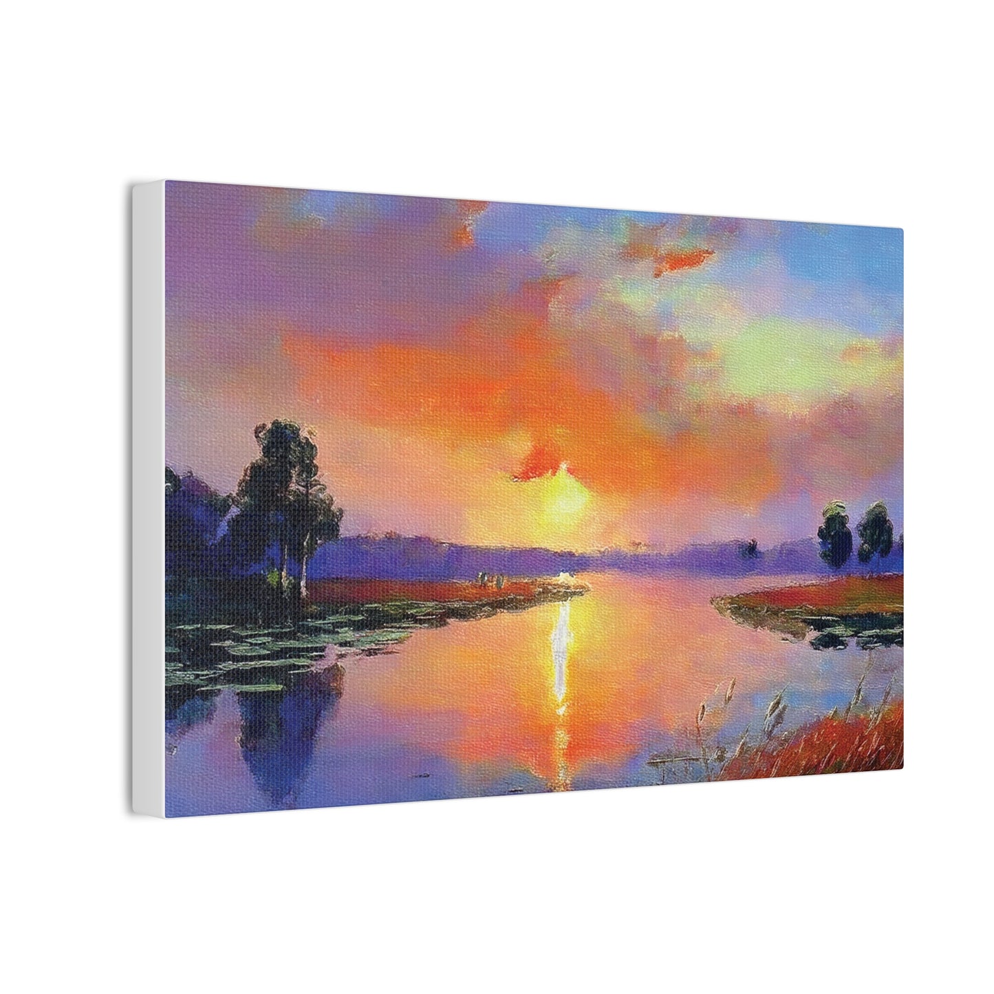 Serene Sunset Canvas Art, Landscape Wall Decor, Nature Lover Gift, Home Wall Art, Tranquil Landscape Painting