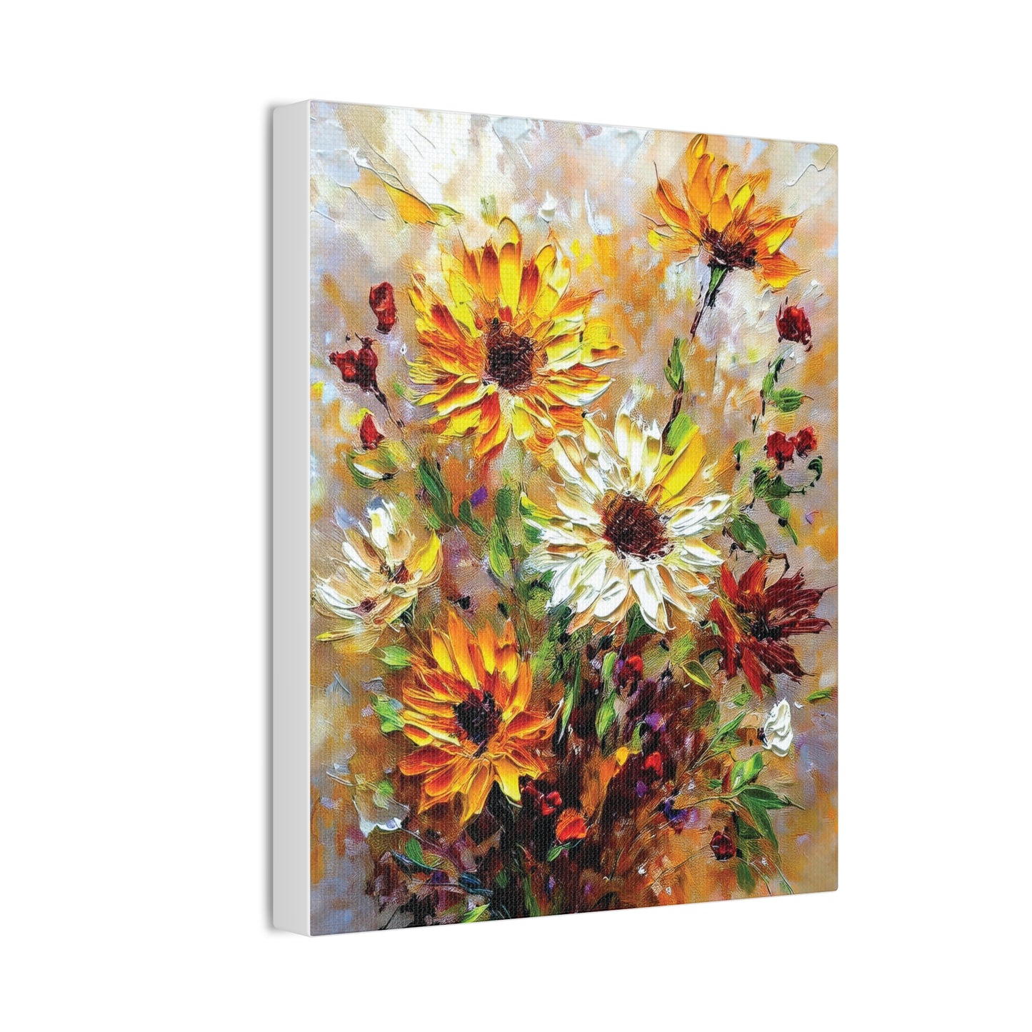 Floral Canvas Art Print, Vibrant Flower Wall Decor, Home Decoration, Gift for Garden Lovers, Brighten Your Space