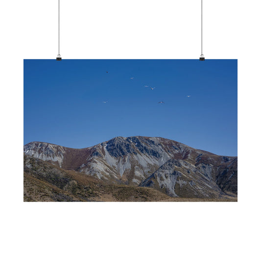 Satin Poster - Rugged Mountains New Zealand