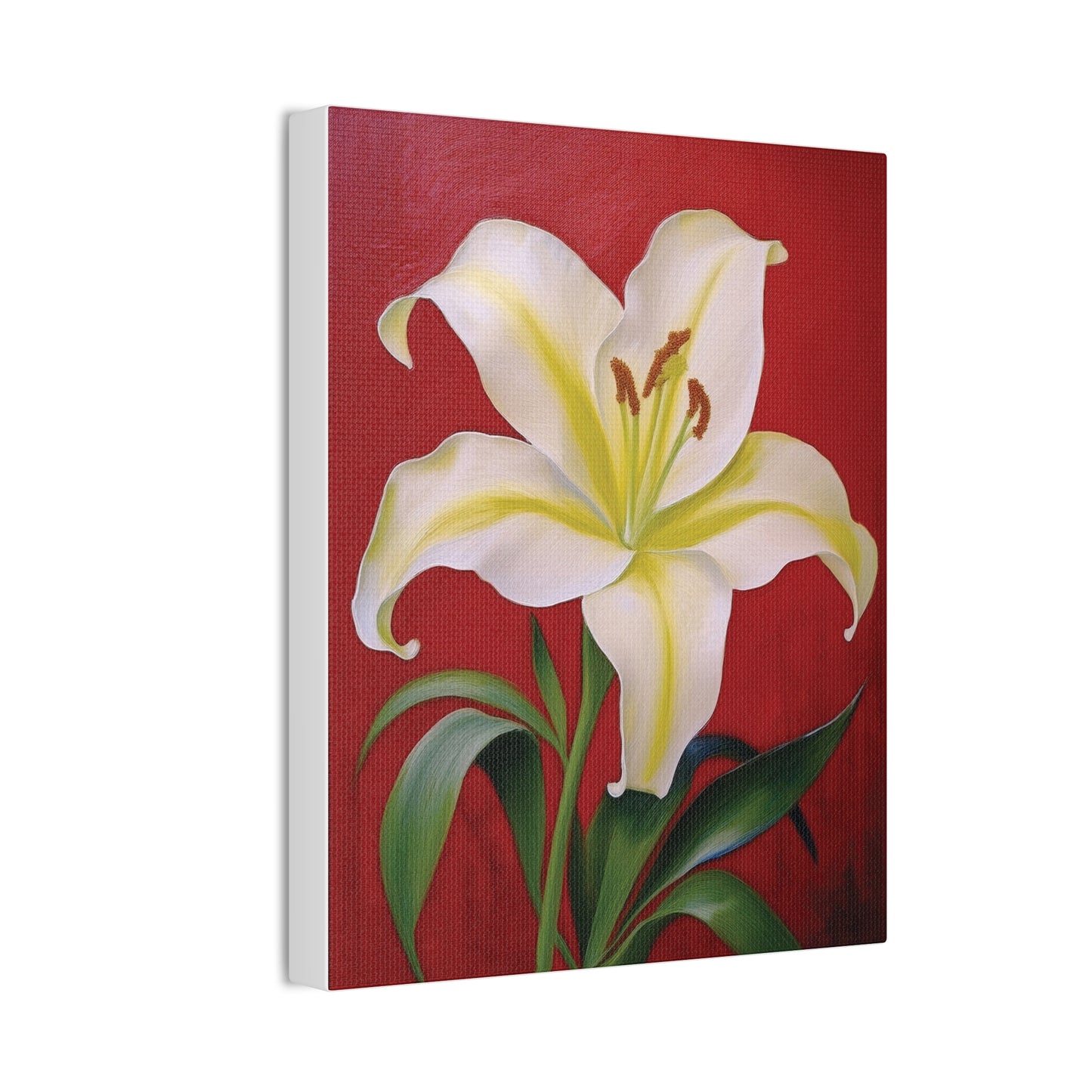Elegant Floral Canvas Wall Art with Lily Design, Home Decor, Gift for Garden Lovers, Canvas Print, Spring Decor, Nature Wall Art