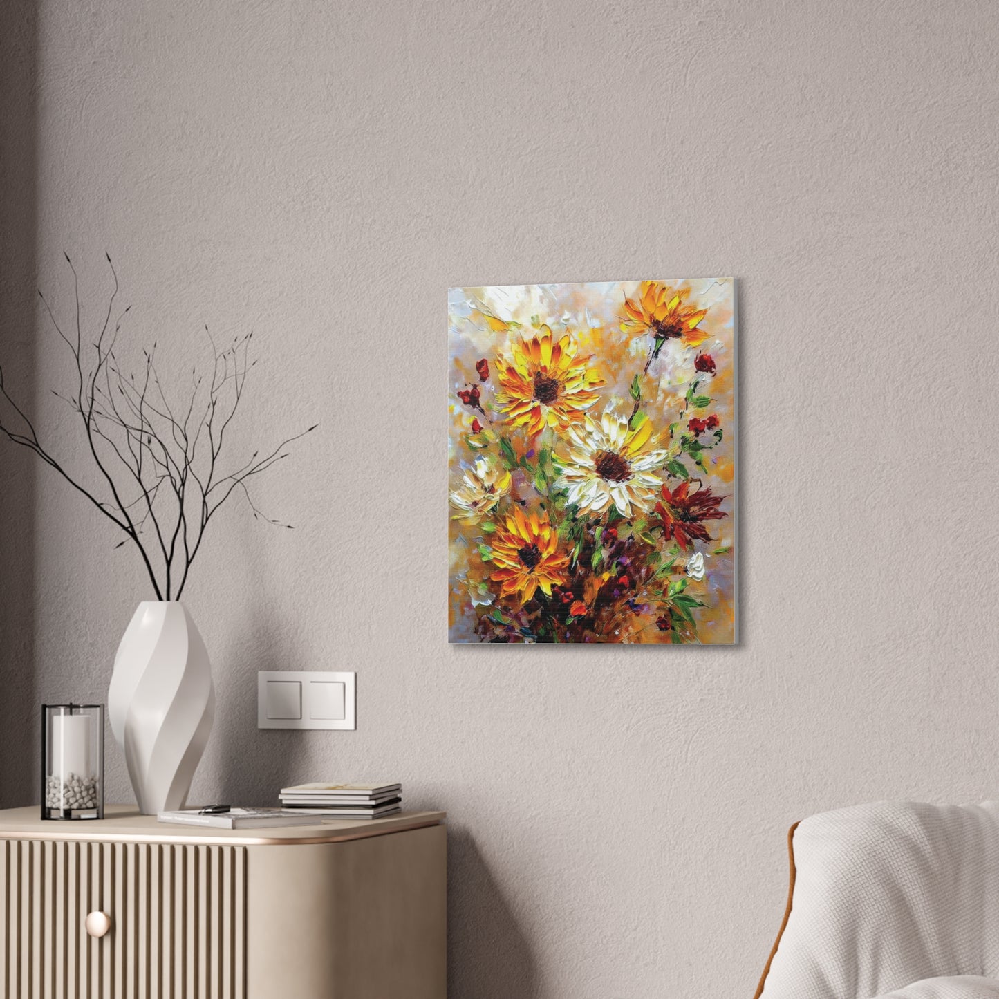 Floral Canvas Art Print, Vibrant Flower Wall Decor, Home Decoration, Gift for Garden Lovers, Brighten Your Space