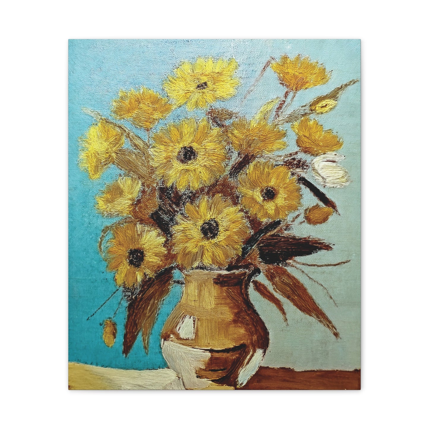 Sunflower Canvas Wall Art, Vibrant Flower Painting, Home Decor, Art for Living Room, Gift for Art Lovers, Floral Artwork