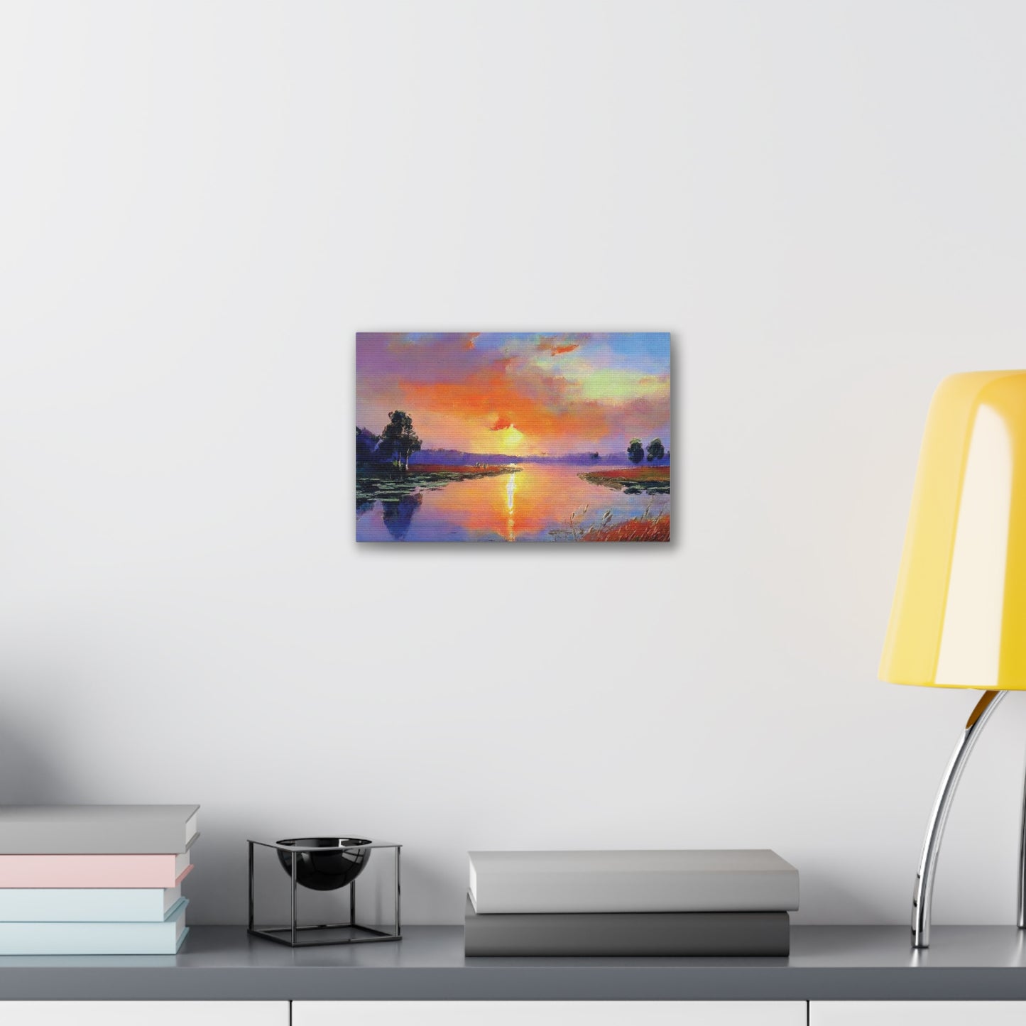 Serene Sunset Canvas Art, Landscape Wall Decor, Nature Lover Gift, Home Wall Art, Tranquil Landscape Painting
