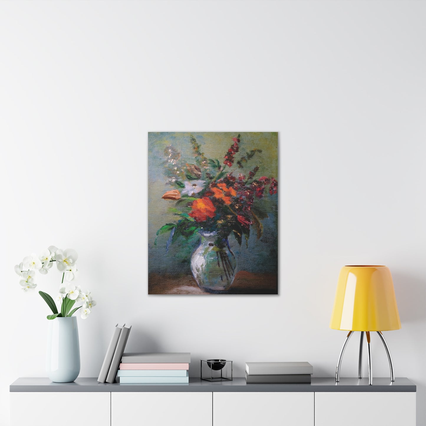 Vibrant Floral Canvas Art Print, Home Decor, Wall Art, Gift for Art Lovers, Modern Decor