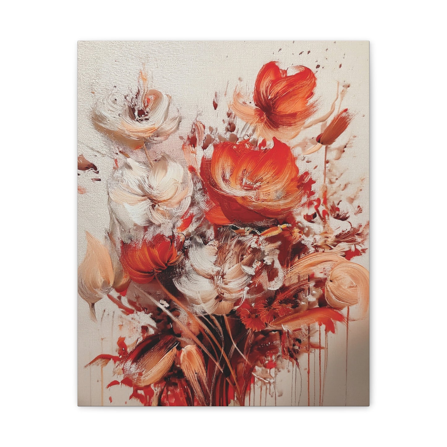 Floral Canvas Wall Art, Vibrant Flower Artwork, Home Decor, Living Room Decor, Gift for Her, Boho Chic Wall Hanging