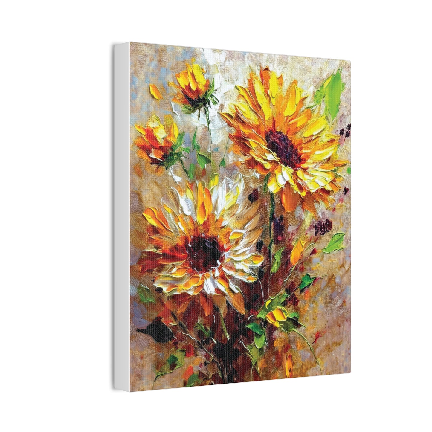 Vibrant Floral Canvas Art Print, Sunflower Wall Decor, Home Office Decoration, Gift for Nature Lovers, Brighten Your Space
