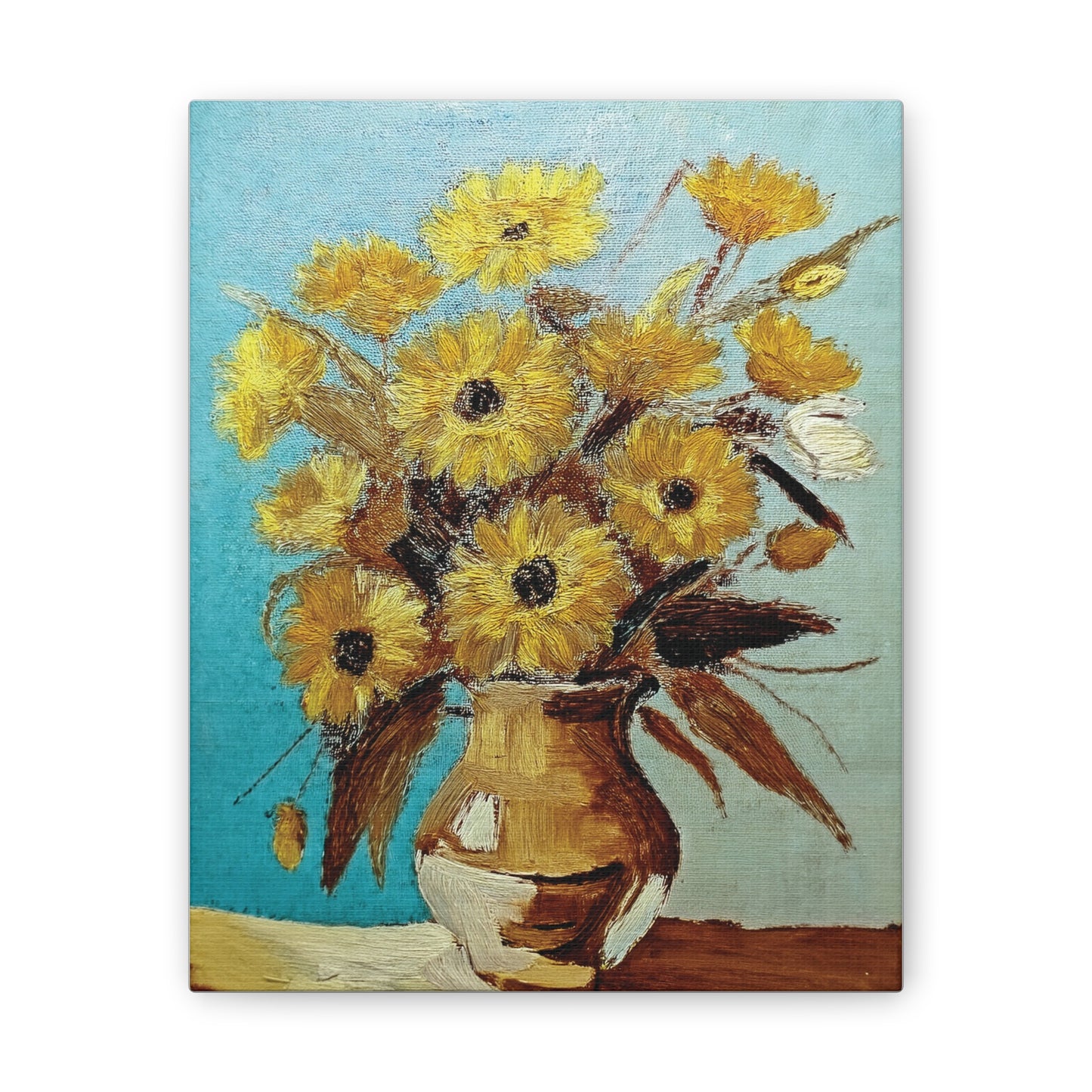 Sunflower Canvas Wall Art, Vibrant Flower Painting, Home Decor, Art for Living Room, Gift for Art Lovers, Floral Artwork