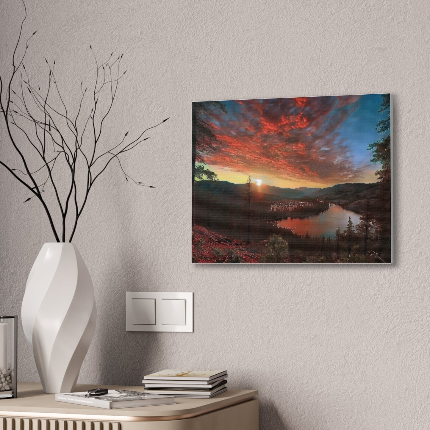 Scenic Canvas Wall Art, Colorful Landscape Print, Nature Decor, Home Wall Hanging, Sunset Photography