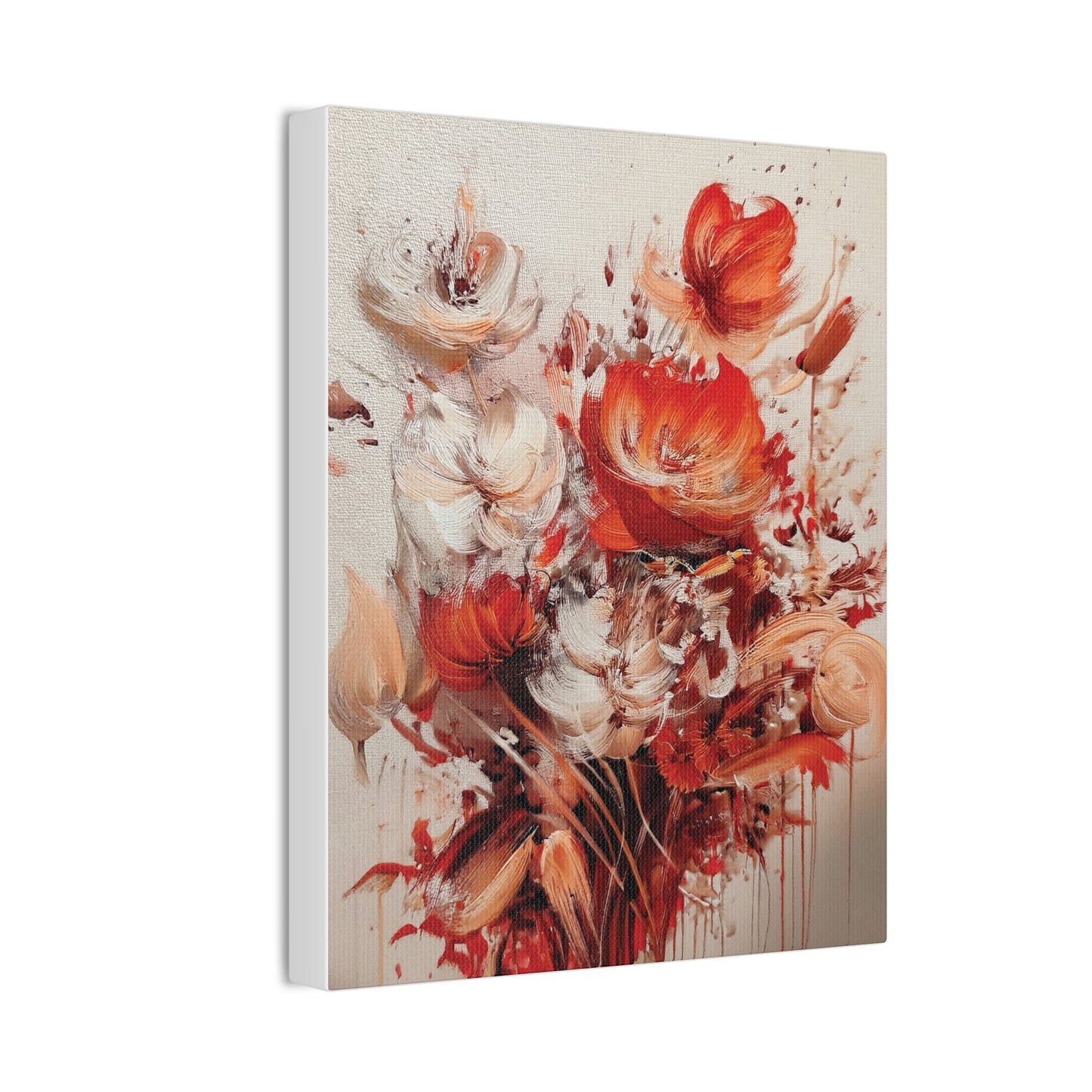 Floral Canvas Wall Art, Vibrant Flower Artwork, Home Decor, Living Room Decor, Gift for Her, Boho Chic Wall Hanging