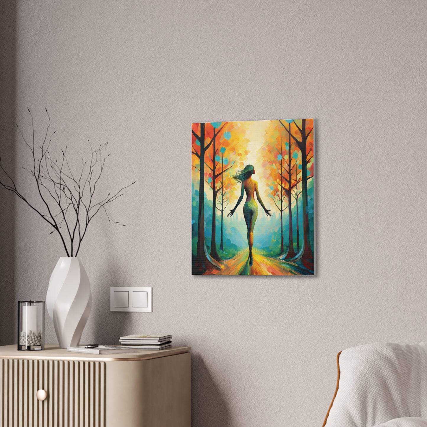 Whimsical Tree Path Canvas Print, Home Decor, Wall Art, Gift for Nature Lovers, Autumn Decor, Inspirational Artwork