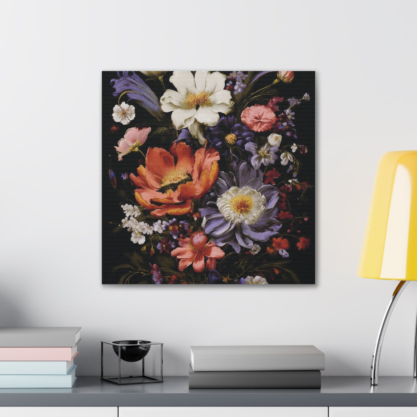 Floral Canvas Art Print, Vibrant Flower Wall Decor, Botanical Artwork, Home Decoration, Gift for Art Lovers