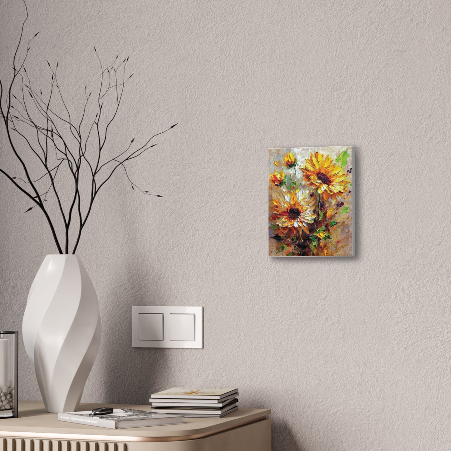 Vibrant Floral Canvas Art Print, Sunflower Wall Decor, Home Office Decoration, Gift for Nature Lovers, Brighten Your Space