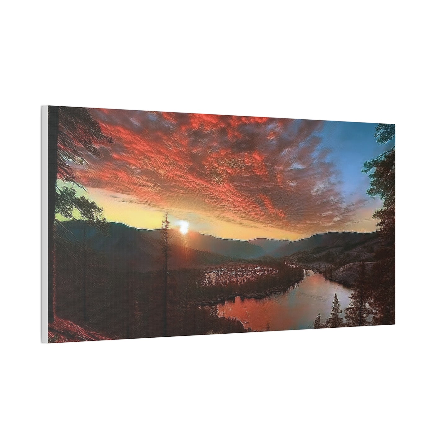Scenic Canvas Wall Art, Colorful Landscape Print, Nature Decor, Home Wall Hanging, Sunset Photography